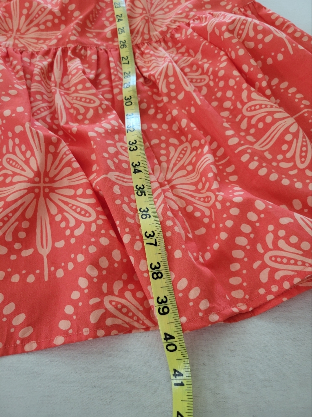 Uncle Frank NWOT Size Large  Coral and Cream Tiered Midi Dress - Picture 5 of 7